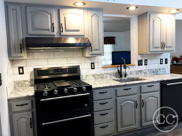 Kitchen painted with Classic Cupboards Paint. Visit www.classiccupboardspaint.com for more details.